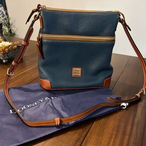 Dooney & Bourke Pebble Leather Crossbody - Jeans/Denim Blue EUC